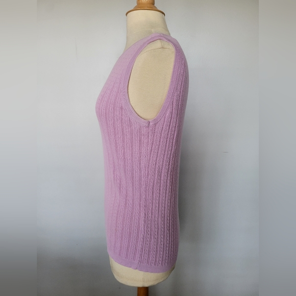 Foxcroft Set of Two Pink & Purple Cable Knit Sleeveless Sweater Vests SZ M - Picture 5 of 14